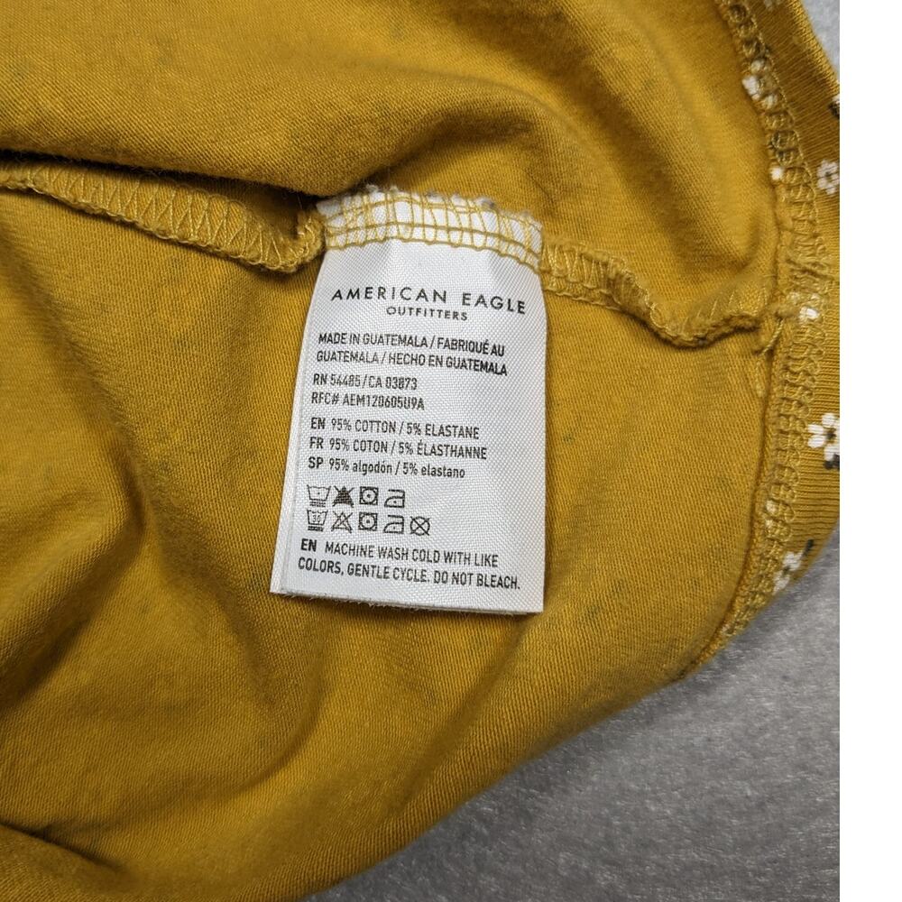American Eagle Tank Women's Medium Tan Gold Floral Baby Tee Y2K EUC - Picture 7 of 9